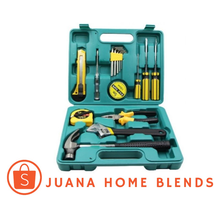 JuanaHB 16pcs Tools Set Professional Hardware Home Repair Set Shopee