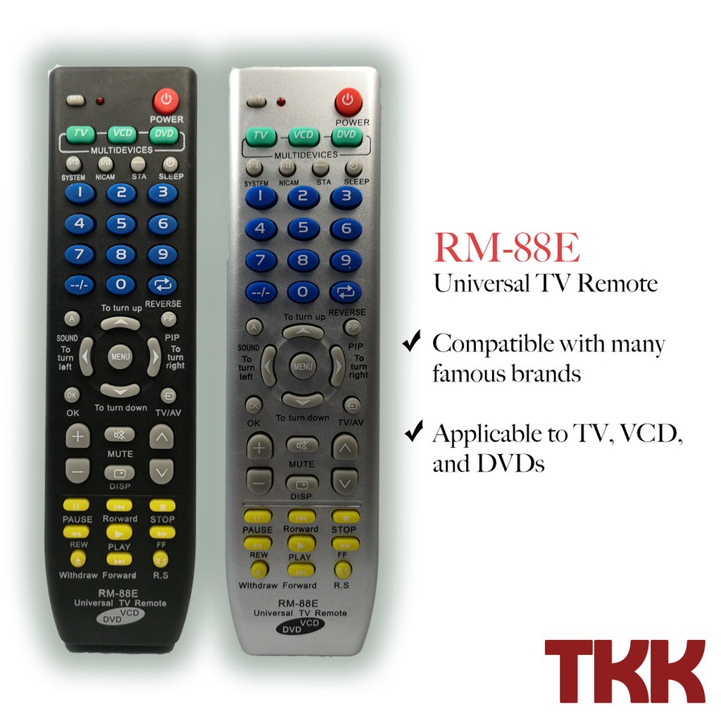 COD 3in1 TV VCD DVD Universal Remote Control RM88E Universal TV