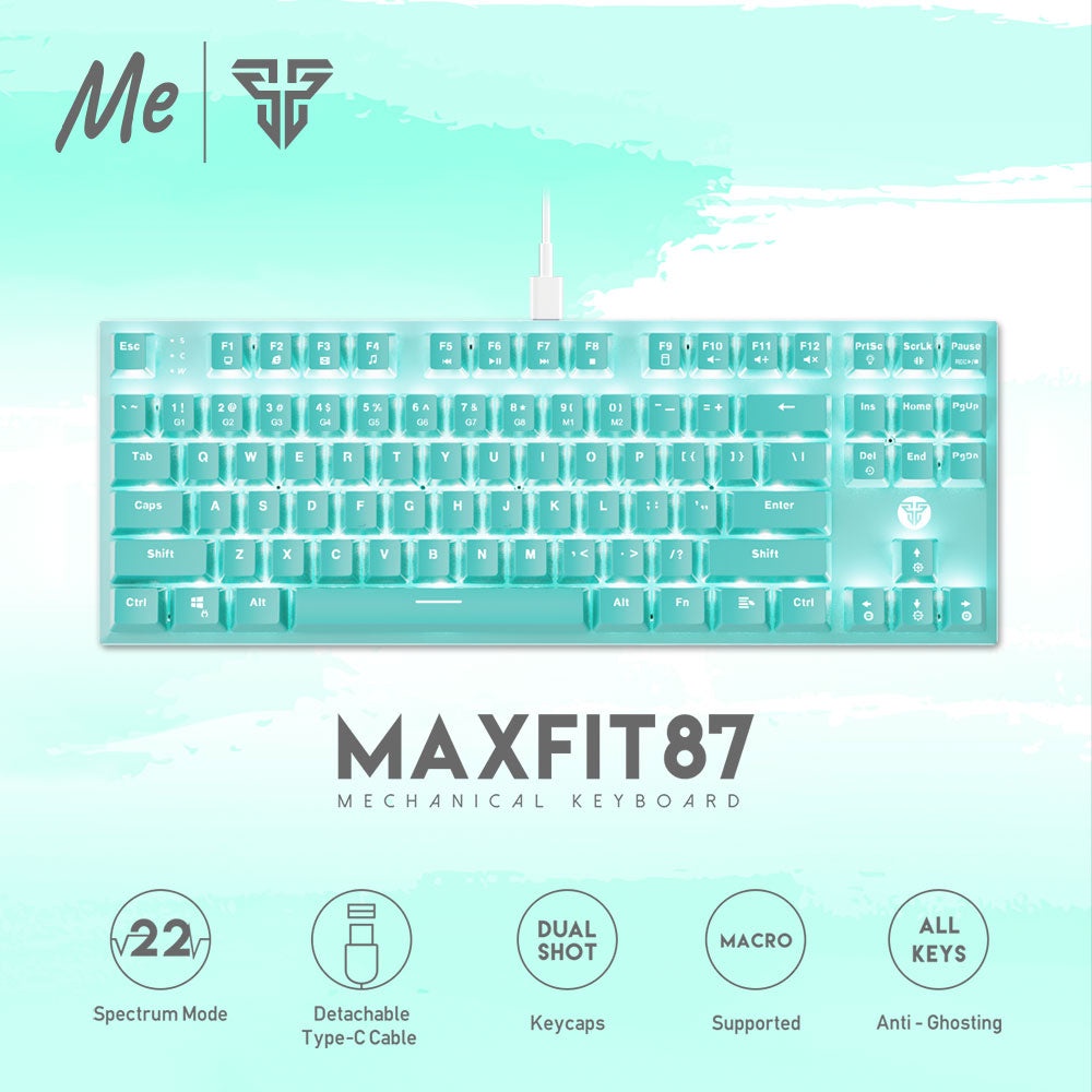 FANTECH MK856 MAXFIT MINT 87 KEYS TKL RGB KEYBOARD Shopee Philippines