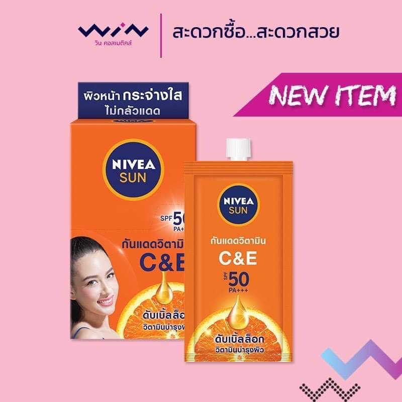 Nivea sunscreen 1 box, 6 sachets, 150 Pro SPF 50 PA +++, protects both