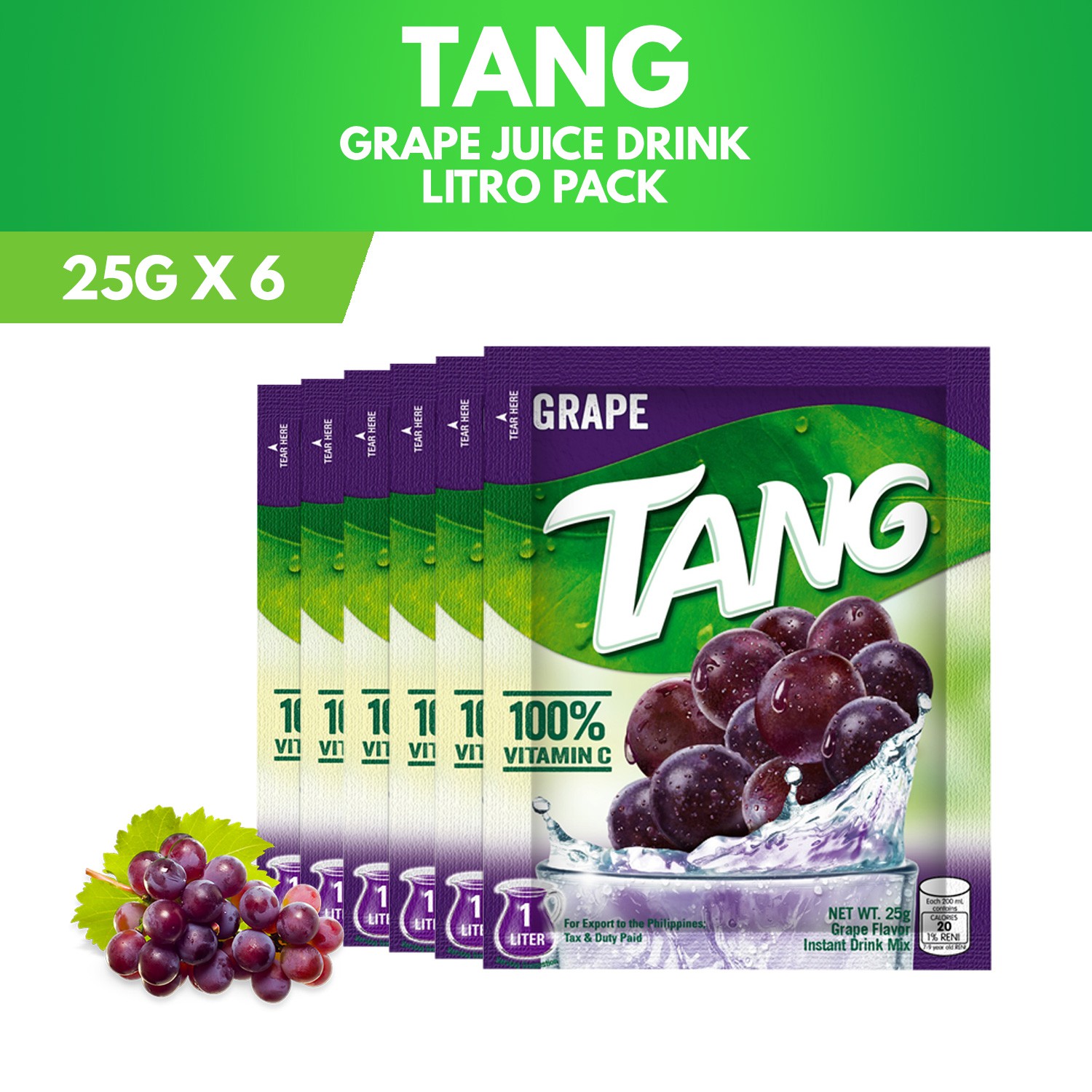 Tang Powdered Juice Grape Litro 20g Pack of 6 Shopee Philippines