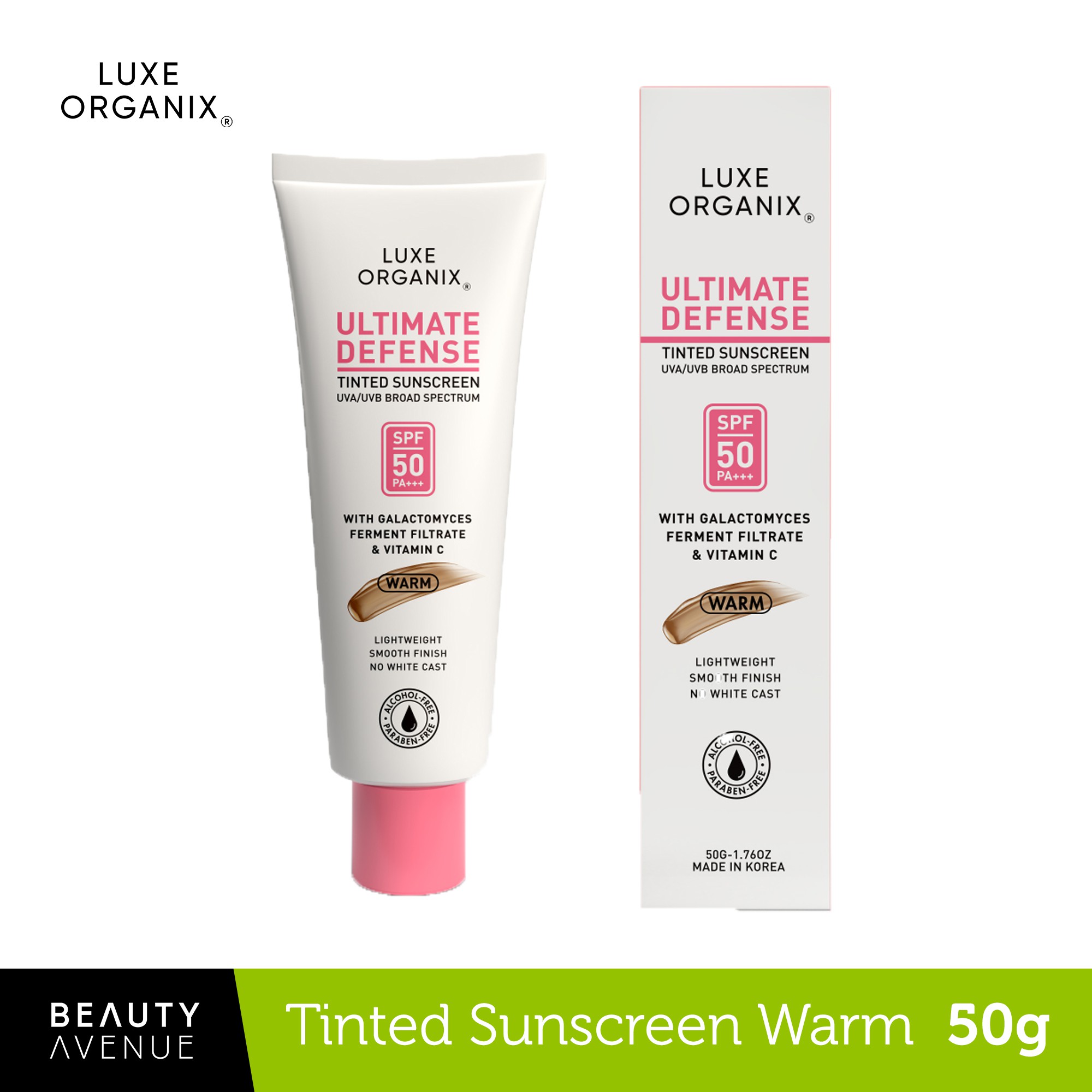 Luxe Organix Ultimate Defense Tinted Sunscreen UVA/UVB Protection SPF50