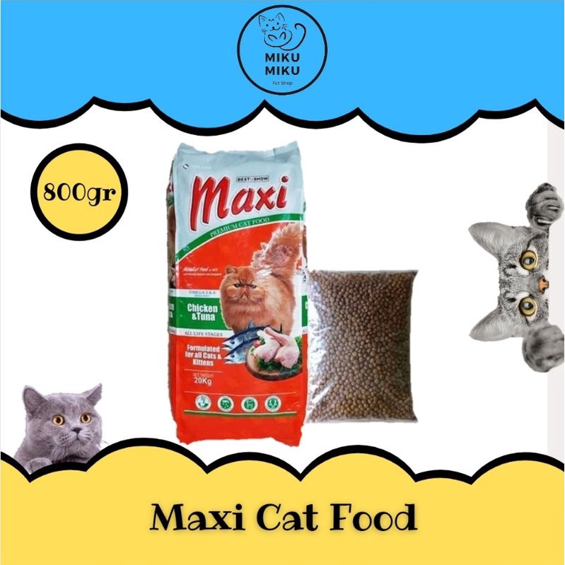 Maxi Premium Cat Food Chicken Tuna 800gr Nutritious Cat Food Shopee