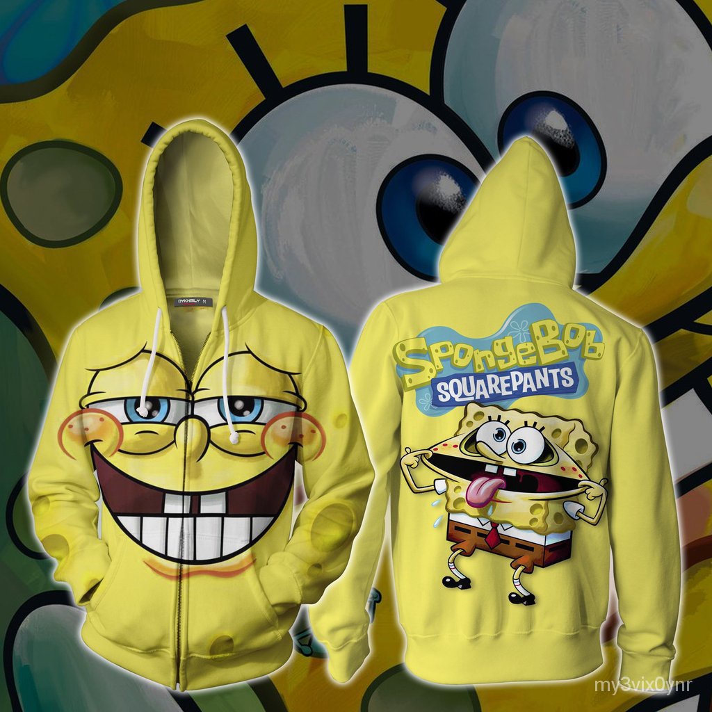 SpongeBob SquarePants Zipper Hoodie Fashion Coat 3D Print Jacket Unisex