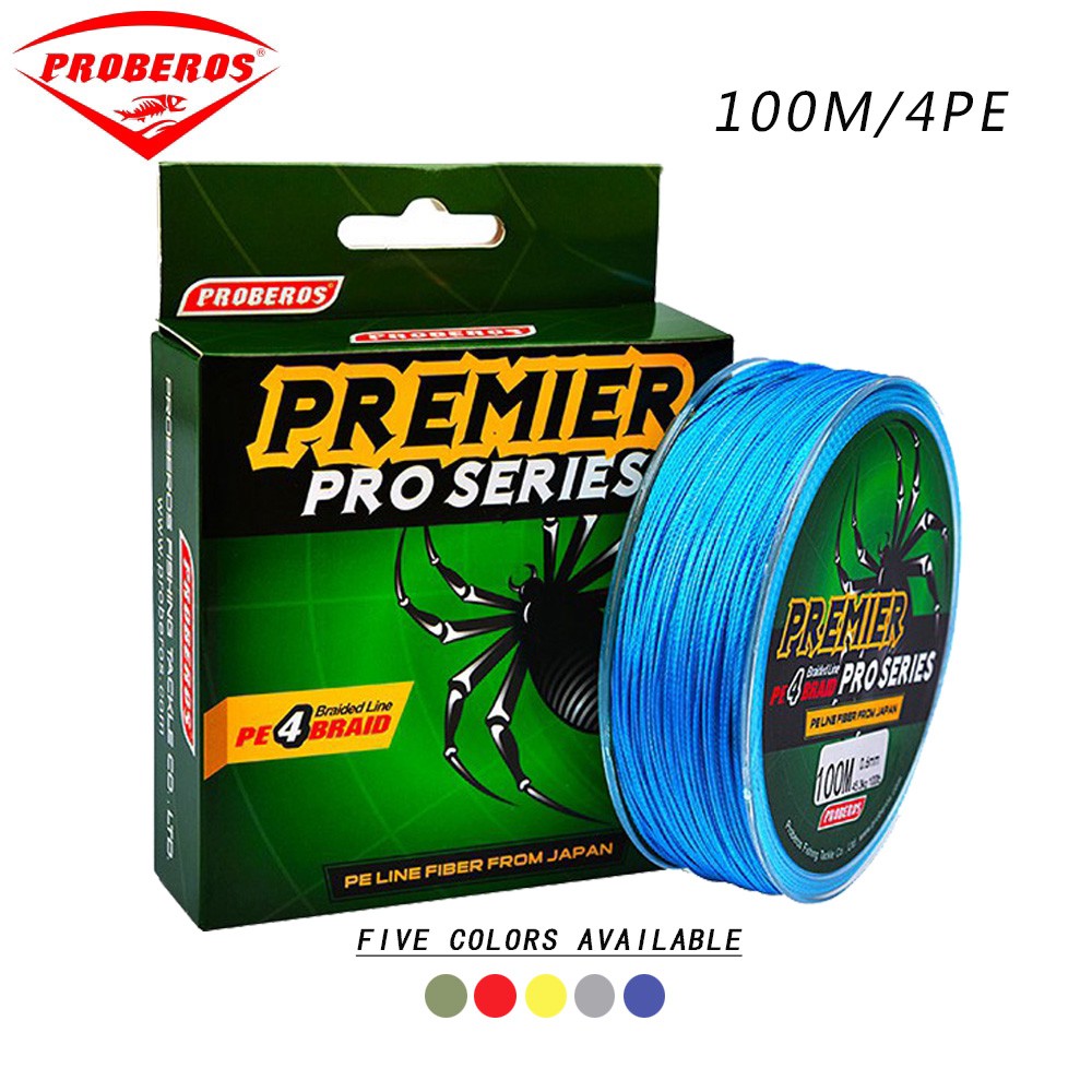 PROBEROS 100M PE Braided Fishing Line 4 Stands 6LB 8lb 10lb 50LB Braided Line Fishing Lines