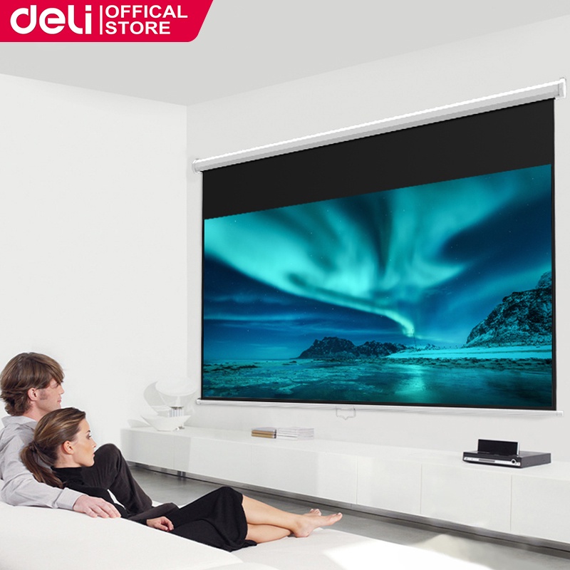 Deli HD Projector Screen Remote Control TV/Movie Projector for Home