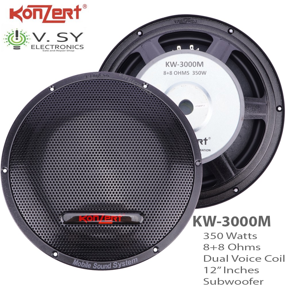 Original Konzert KW3000M 12 Inches 350W 8 Ohms Dual Professional HiFi