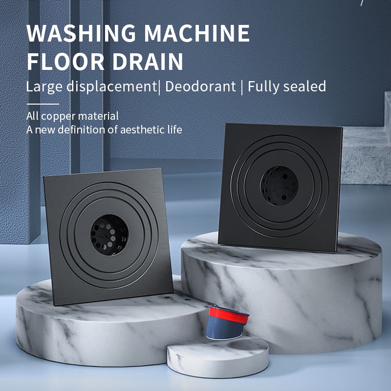 Allcopper washing machine floor drain large displacement antireflective toilet bathroom