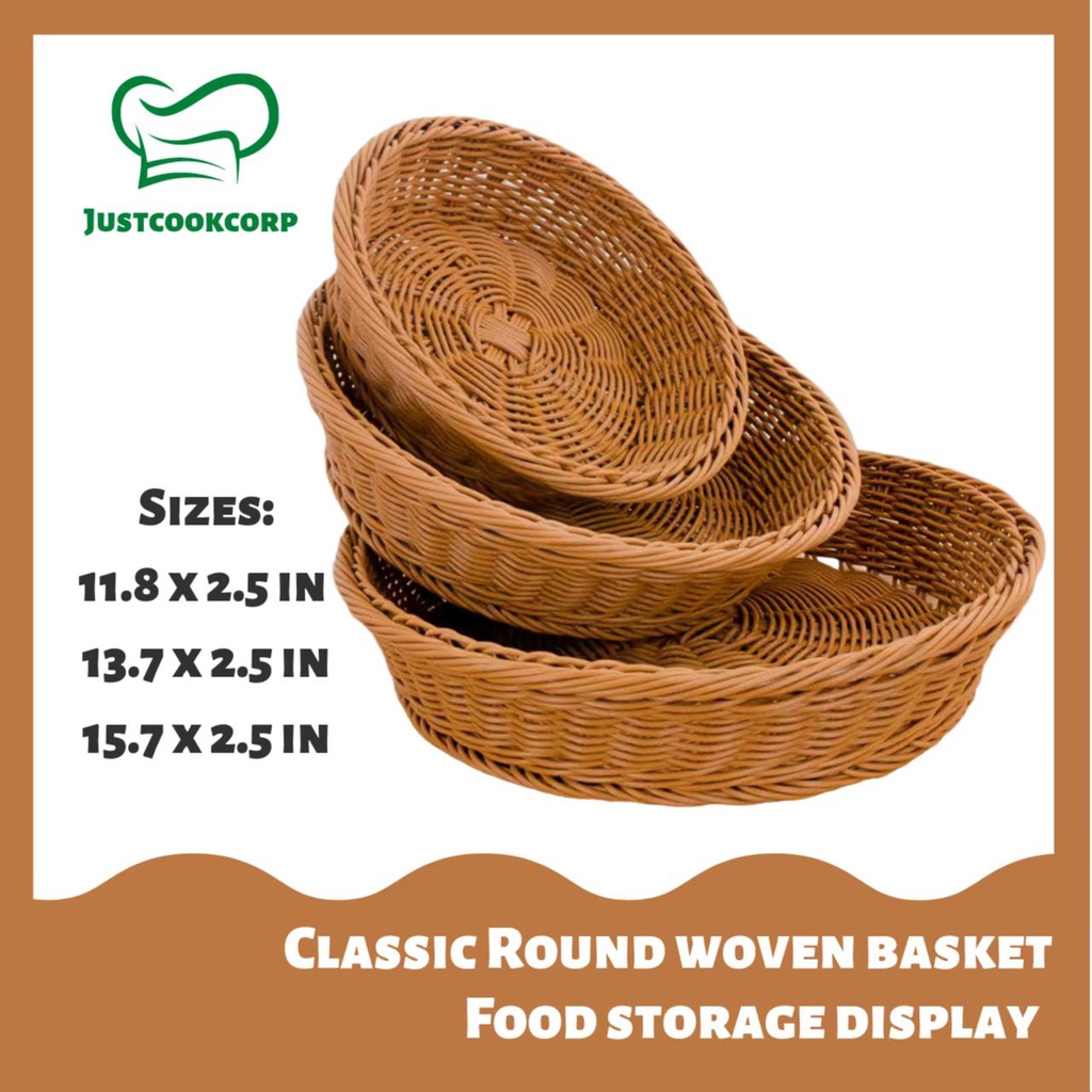 Classic Round Woven Basket Food Storage Display Shopee Philippines