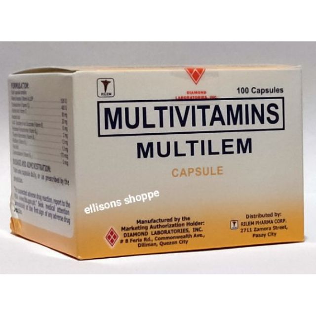 Multivitamins (MULTILEM) capsule 100 capsules Shopee Philippines