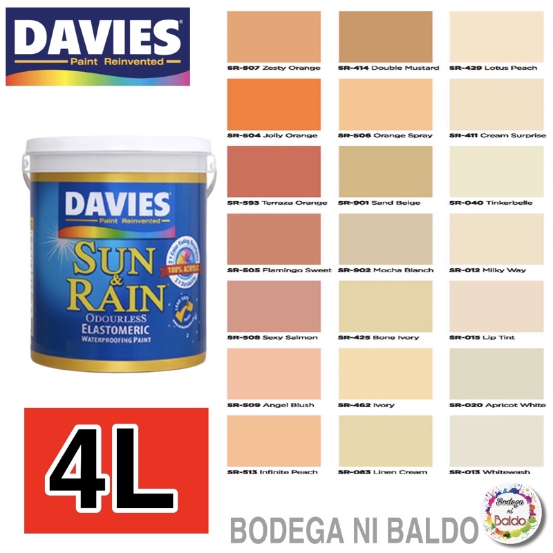 Davies Sun Rain Elastomeric Paint Gallon Liters Odorless Odourless