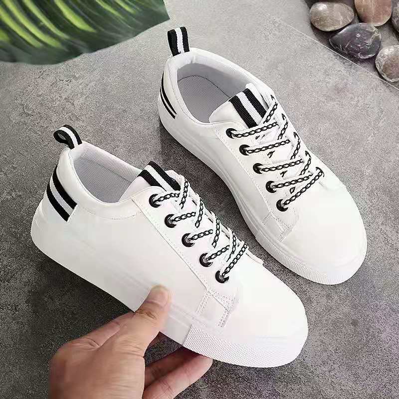 White Sneakers rubber shoes for women low cut cusual shoes