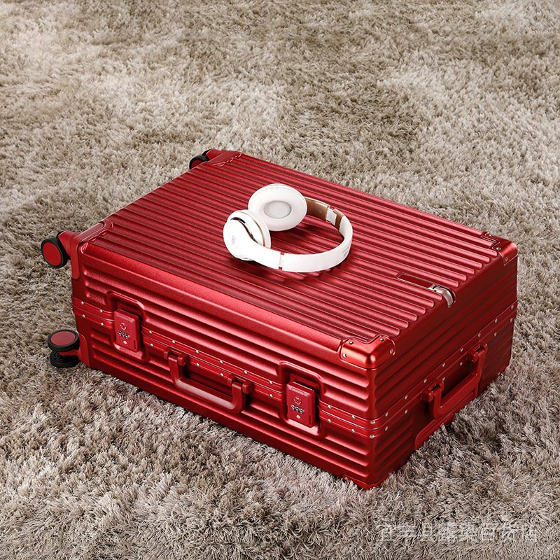 Wedding Suitcase Wine Red Dowry Trolley Case Bride Luggage Female 24