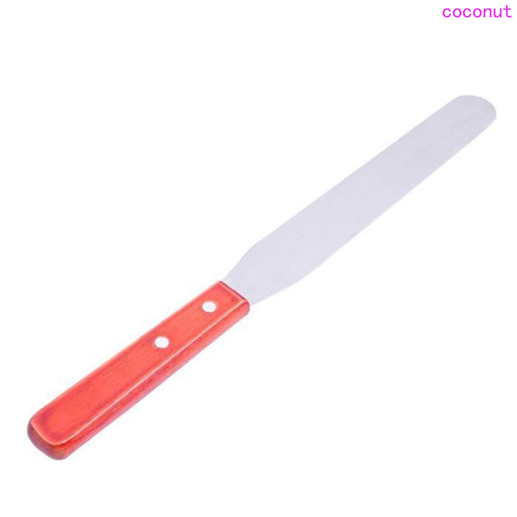 8 Inches Straight Icing Spatula Baking Stainless Steel Wooden Handle