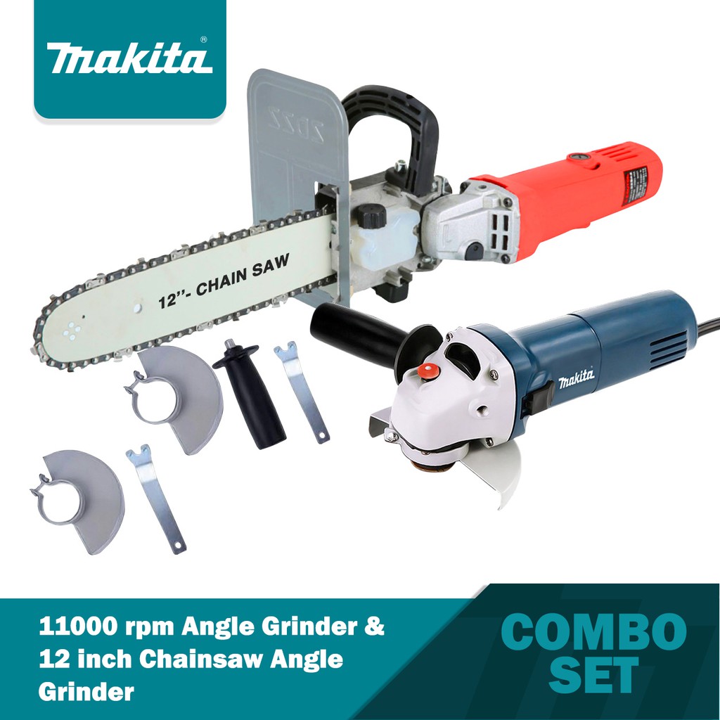 Makita 11000 RPM Angle Grinder & 12 Inch Chainsaw Angle Grinder