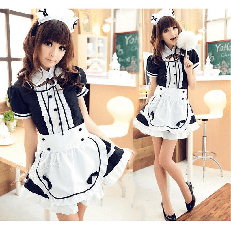 SHIP FAST! Light tone maid outfit cosplay maid restaurant maid anime