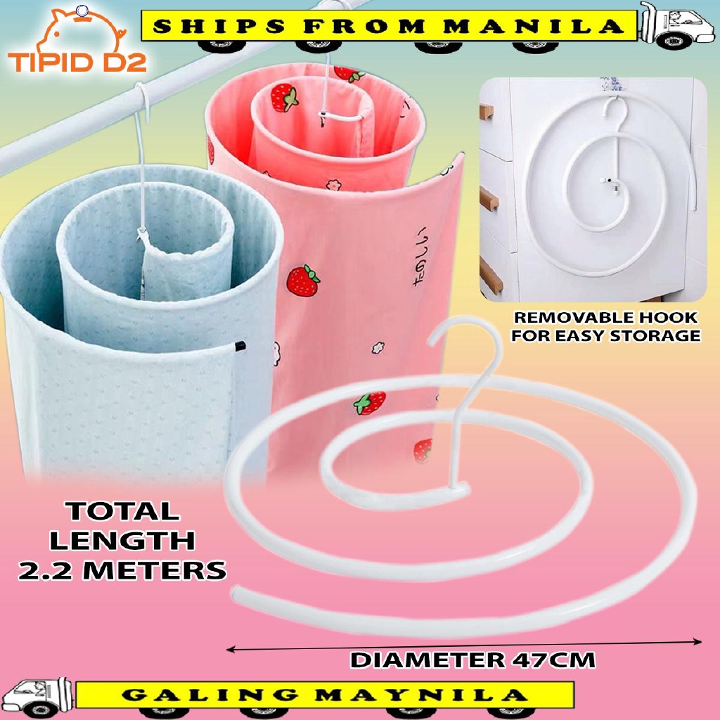 Spiralshaped Iron Quilt Sheets Hanger Outdoor Home Indoor Hanger Cover