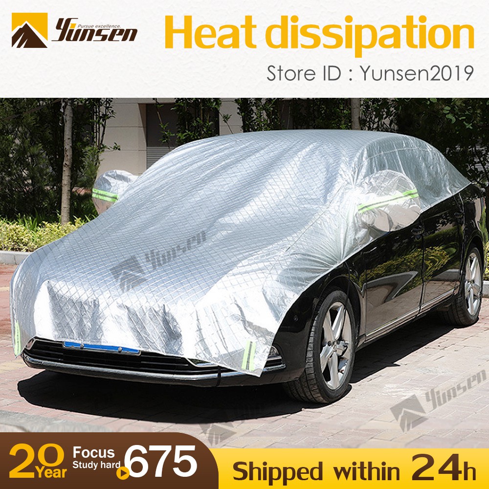 Yunsen Half Car Cover Hatchback SUV Pickup Sedan Dustproof Sun UV Rain