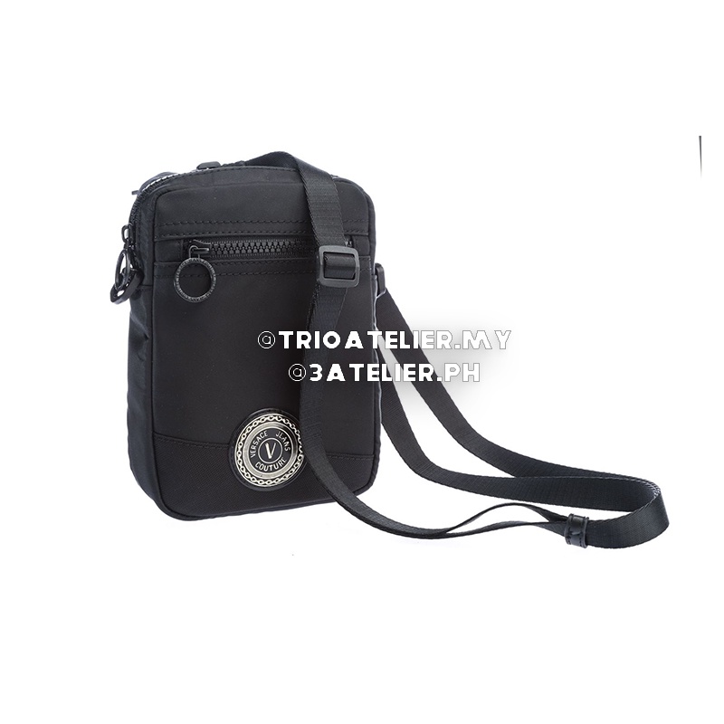 V*RSACE JEANS COUTURE V Circle Logo Crossbody Messenger In Black