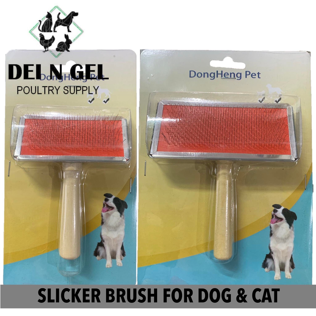 WOODEN SLICKER BRUSH FOR MAT & TANGLE FUR (CHOOSE SIZE) Shopee