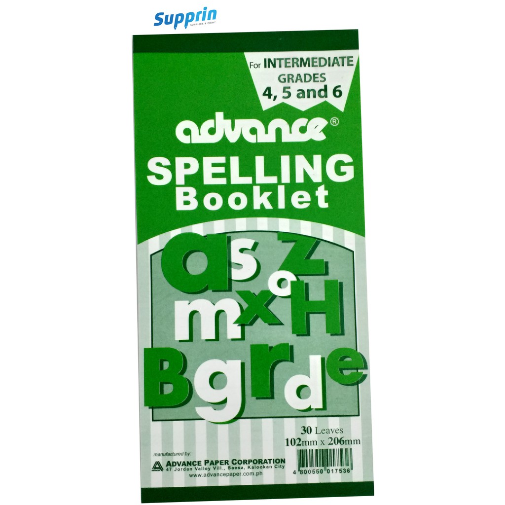 Spelling Booklet, For Grade 4, 5, 6, 30 Leaves, 102mm x 206mm, One (1