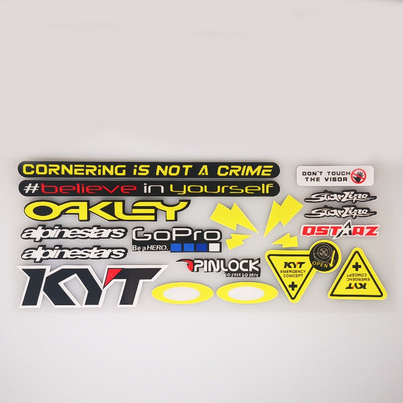 KYT Logo 3M Helmet Sticker Helmet Visor Decals PVC Reflective Sticker