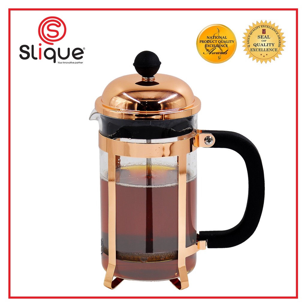 Slique Premium Borosilicate Glass Rose Gold French Coffee