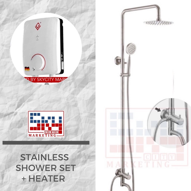 Sky City Stainless Shower with Heater Bundle 1803SE Shopee Philippines