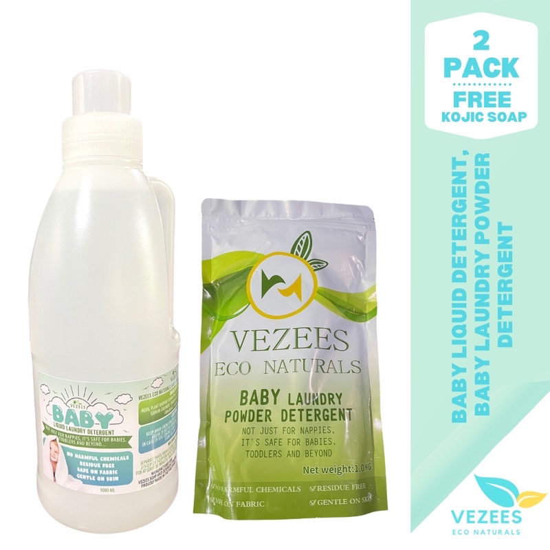 Vezees Duo 1L Baby Liquid Detergent ,1K Baby Laundry Powder Detergent