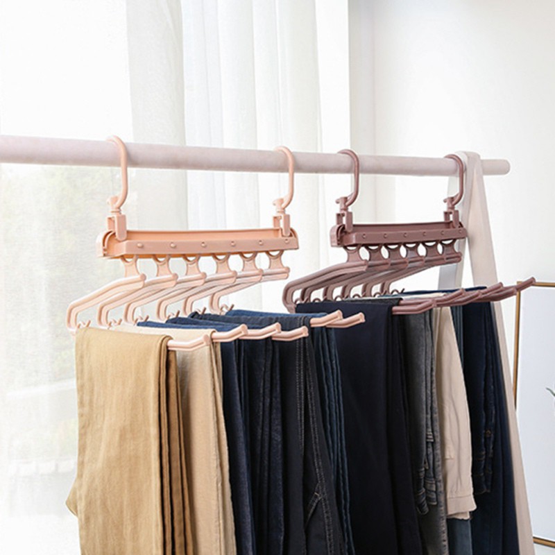 Wooden Multilayer Pants Hanger Closet Skirt Jeans Slack Hangers Storage