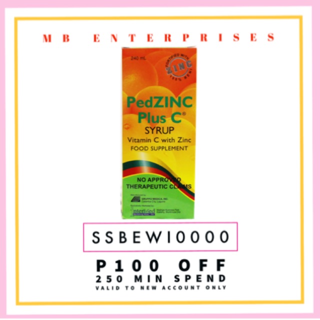 PedZinc Plus C Vitamin C with Zinc 120mL Shopee Philippines
