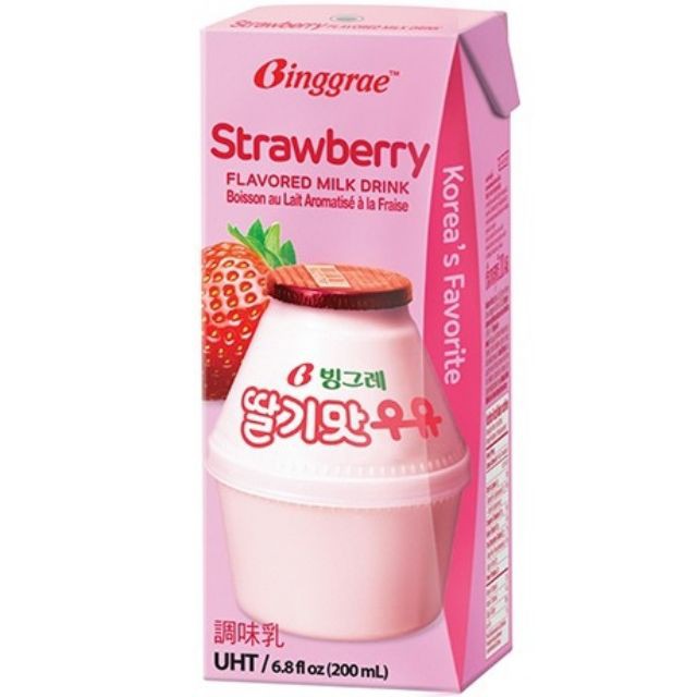 Binggrae Korea Strawberry Flavored Milk 200ml Shopee Philippines