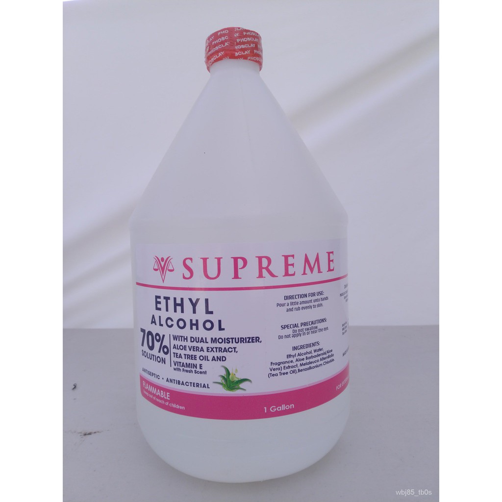 SUPREME ALCOHOL 70 SOLUTION 1 GALLON SUPREME ETHYL ALCOHOL SUPREME