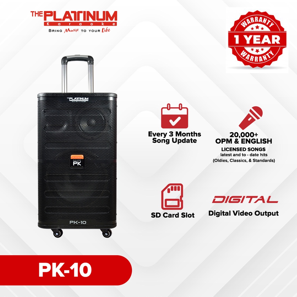 Platinum Karaoke PK10 Builtin Karaoke Trolley Speaker with 19,000