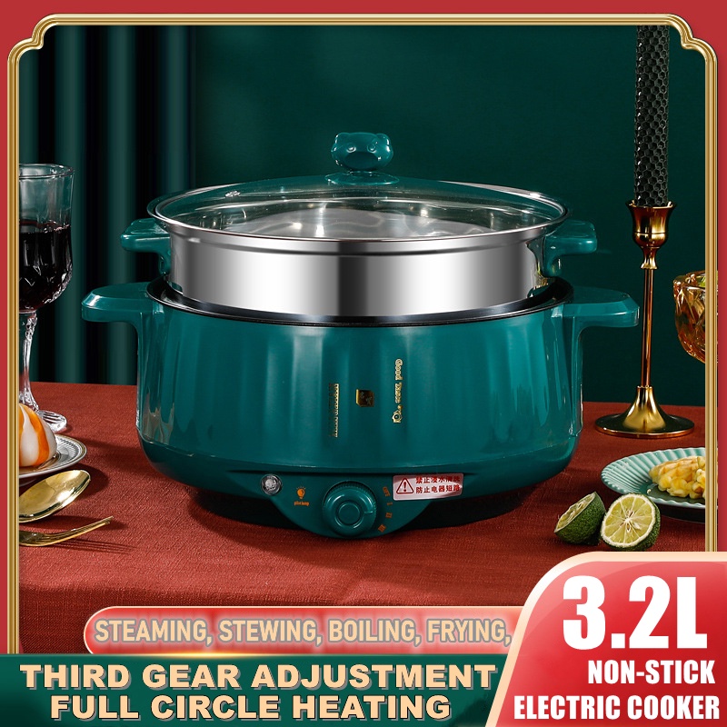 Multifunctional Electric Cooker Non stick 3.2L High Capacity Home