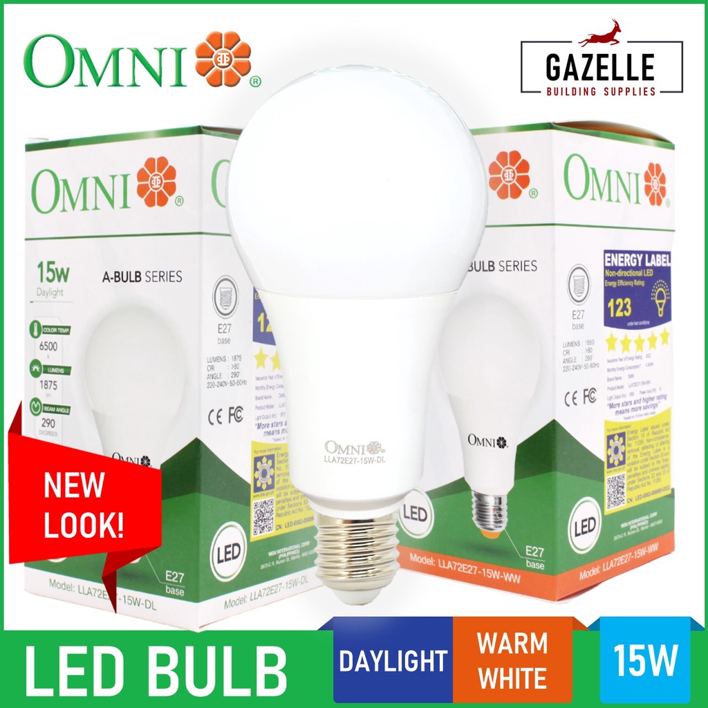 Omni LED Lite A72 Light Bulb E27 Warm White / Daylight 15 Watts