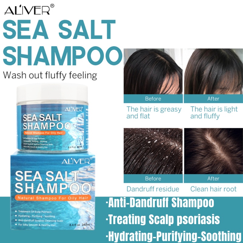 200g ALIVER Sea Salt Shampoo Anti Dandruff Hair Treatment Shampoo Scalp