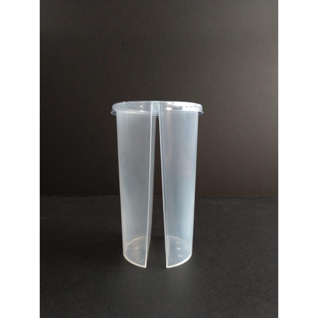 Plastic Cups / Milk Tea Cups Twin Cups 22 oz with Flat Lid (20 pcs