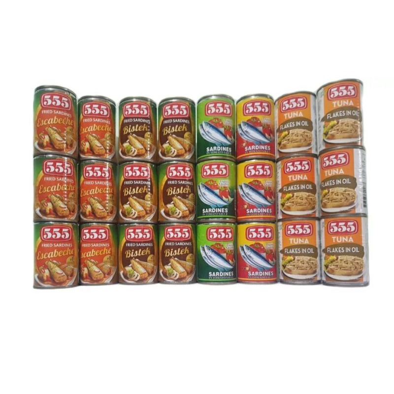 555 Canned Goods Ready to Eat Package ( 24cans x 155g ) Shopee