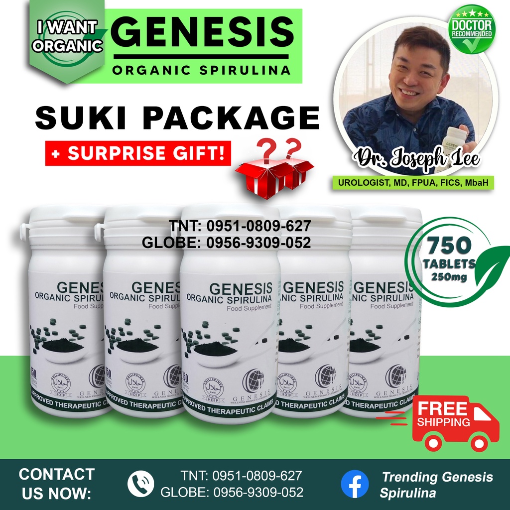 (750 Tablets) 5 Bottles Genesis Organic Spirulina Shopee Philippines