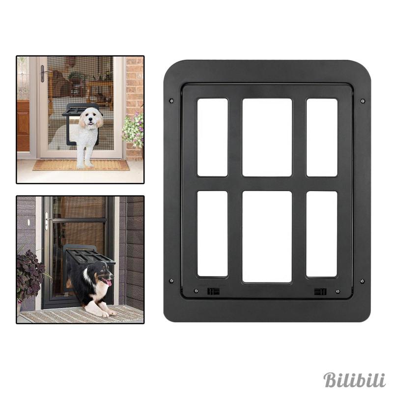 Pet Dog Screen Door 13" X 17" Sliding Doggy Door with Flap
