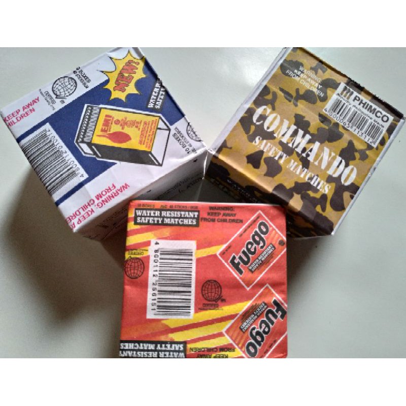 Safety Matches COMMANDO, FUEGO AND EMI ( Pack of 10 match boxes with 48