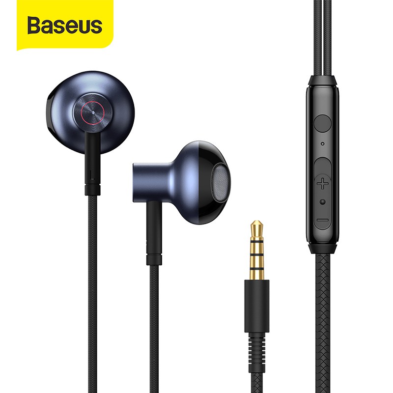 Baseus H19 Wired Earphones 6D Stereo Bass Headphone InEar 3.5mm Headset with MIC Shopee