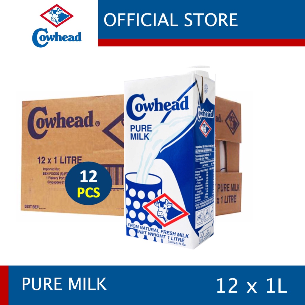 Cowhead Fresh Pure Milk 1L ( Case of 12) [Cowhead Fresh Milk Full