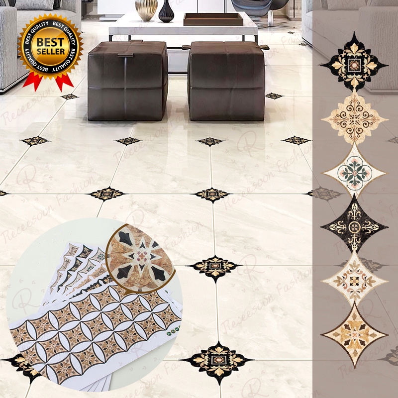 21pcs/set Ceramic Tile Stickers Waterproof Floor Wall Tiles Sticker For