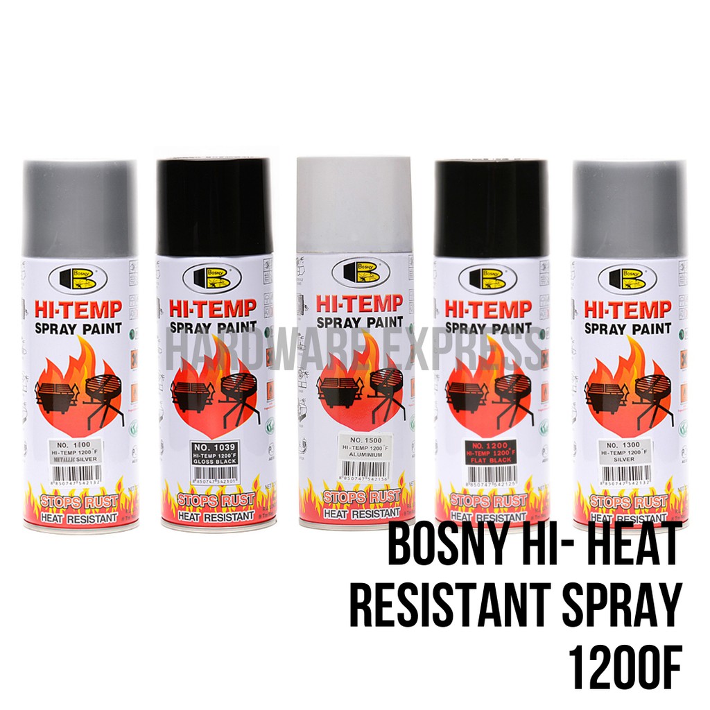 BOSNY HiTemp Spray Paint 1200F (Gloss Black / Metallic Silver / Flat