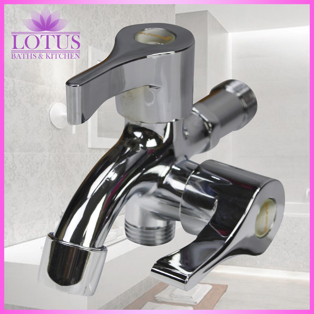 Lotus S 1106 Dual Spout Bathroom Washing Machine Faucet 2 Way Valve