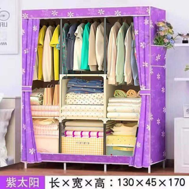 Lucky Fashion Cloth Storage Wardrobe Shopee Philippines