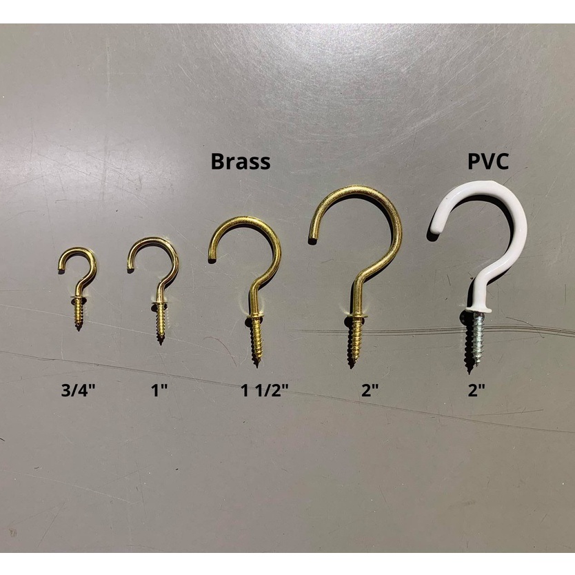 Brass Plated / PVC Plated Cup Hook Screw Shopee Philippines