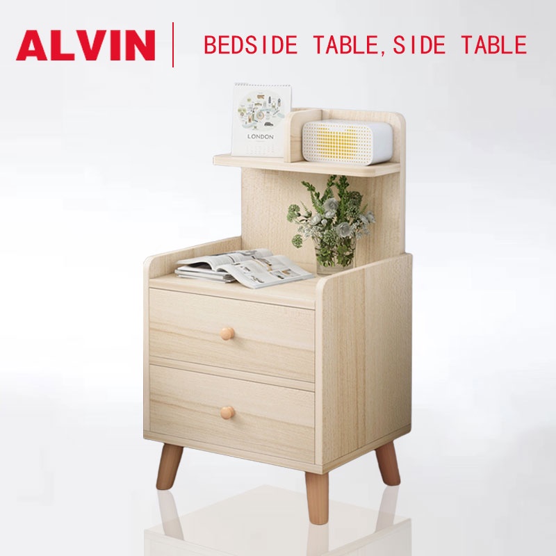 ALVIN Scandinavian modern bedside table side table storage